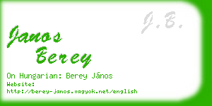 janos berey business card